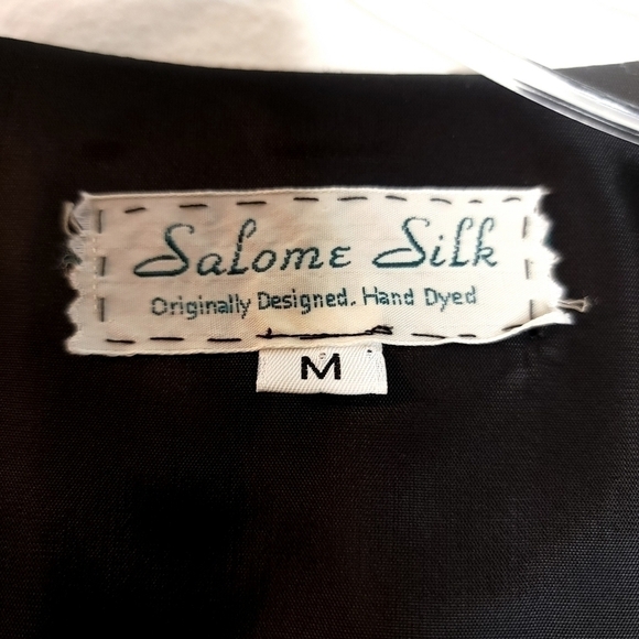 Vintage Salome Silk Checker Print Medium Hand Dyed Retro Artsy Colorful Jacket - Picture 11 of 16